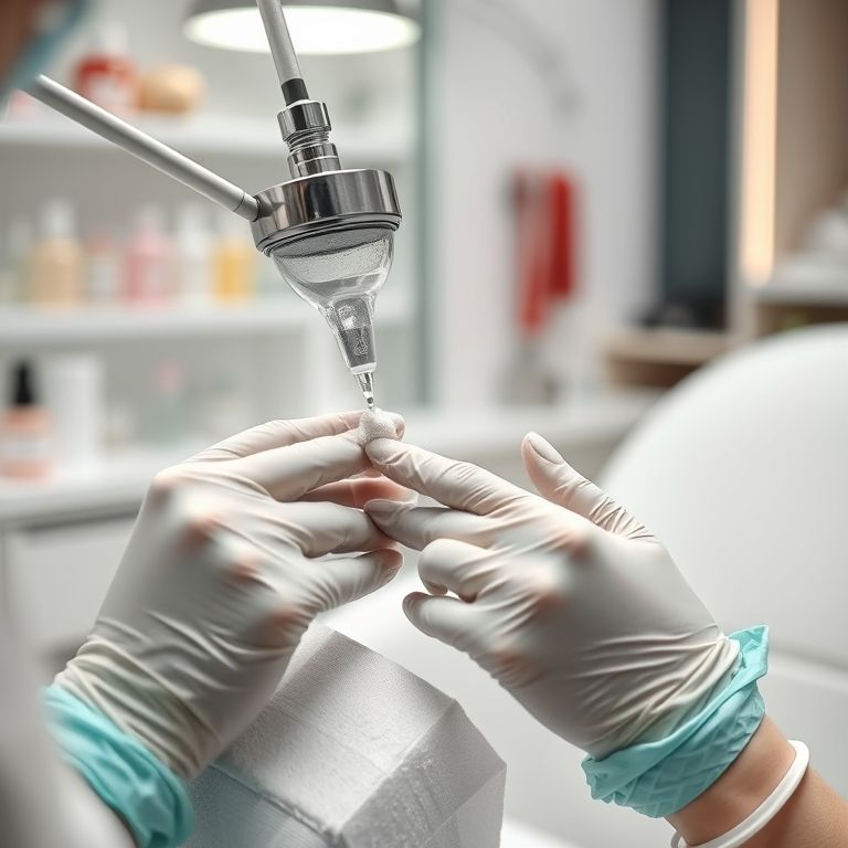 acrylic nails being sculpted at Gateway Nail Spa