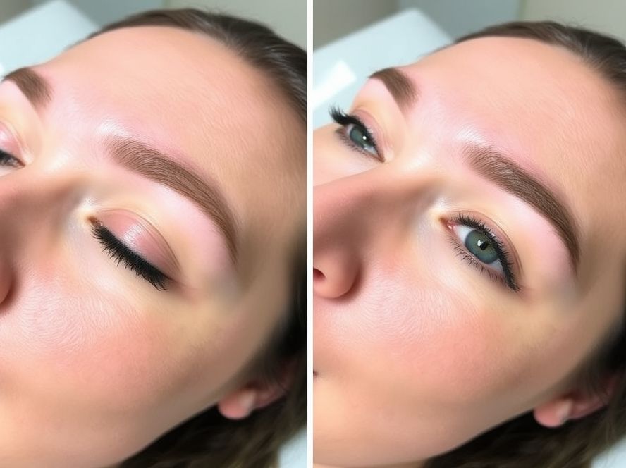 Before and After Eyebrow Tinting at gatewaynailspa