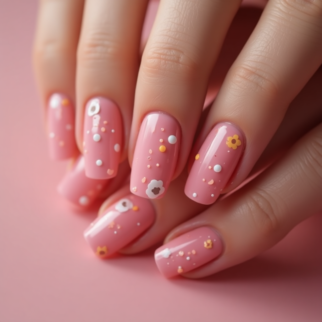 pink and white gel nails at Gateway Nail Salon Wayne