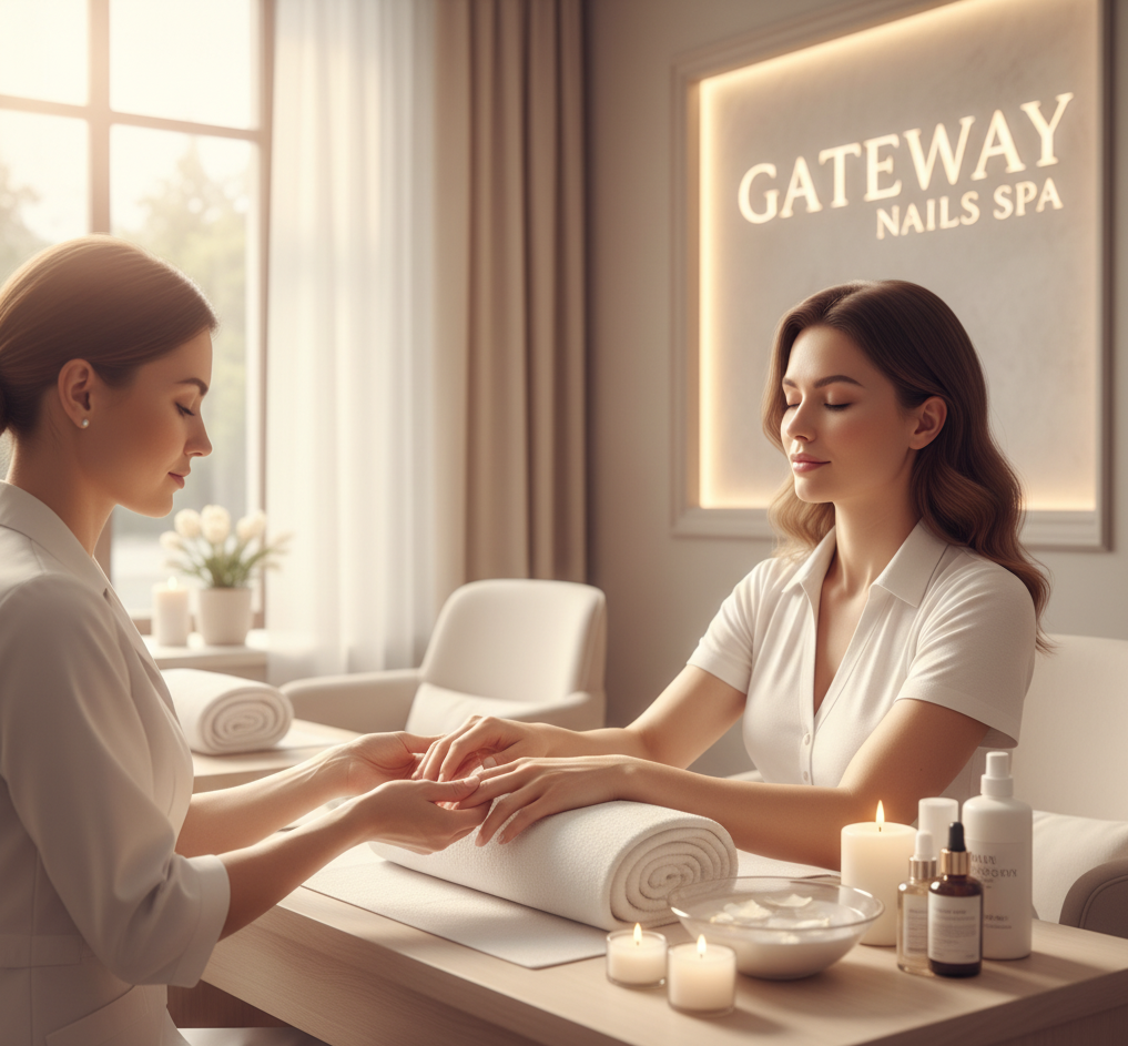 woman enjoying SPA Manicures at Gateway Nails Spa