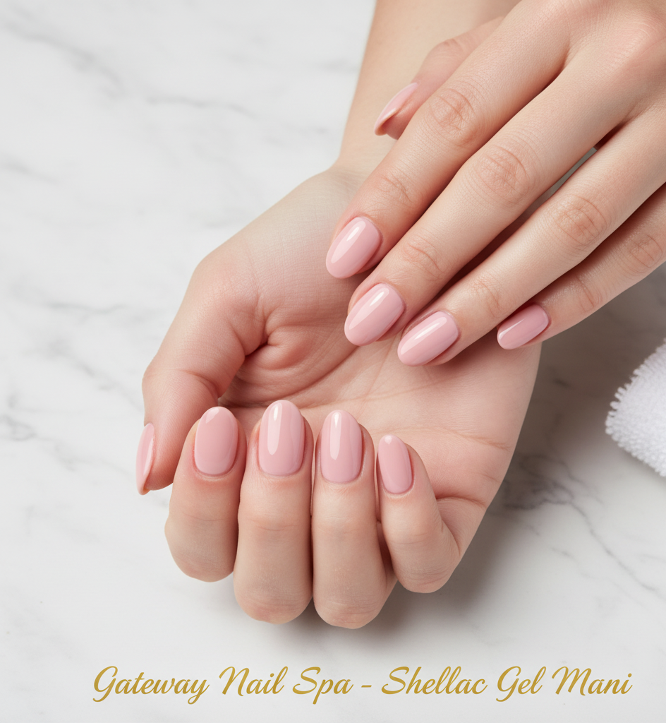 Close Up Shellac Gel Mani at Gateway Nail Salon Wayne
